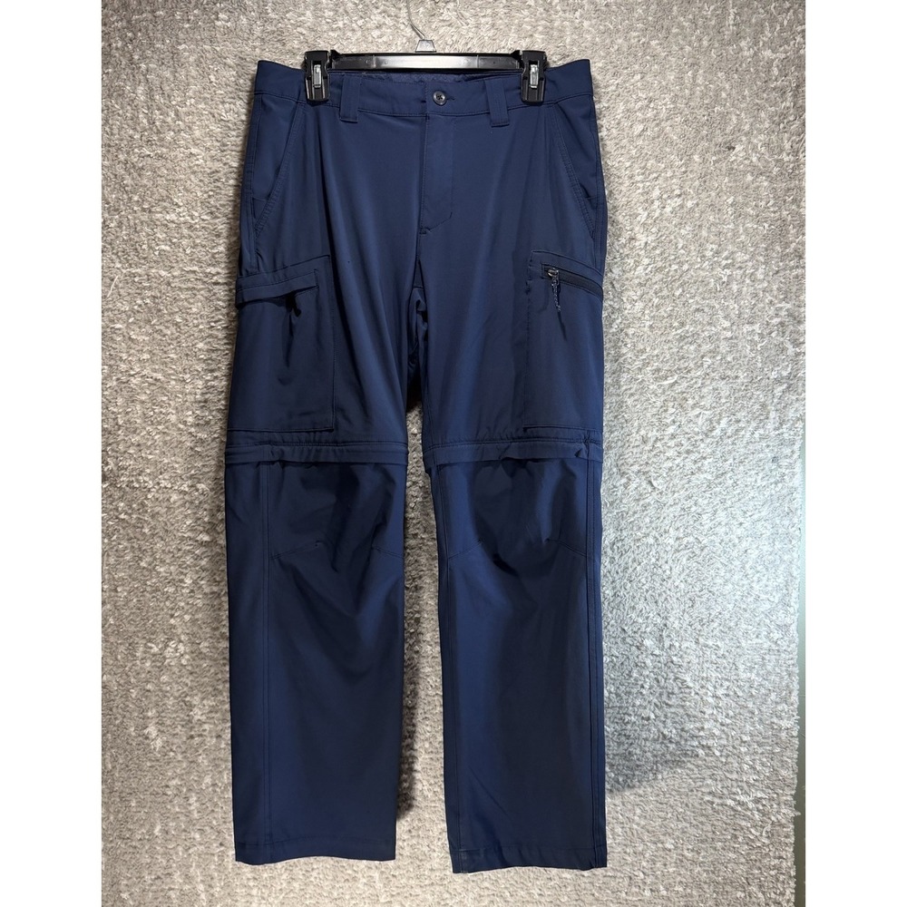Columbia PFG Mens 32 Fishing Convertible Pants Shorts Cargo Navy Nylon Outdoor